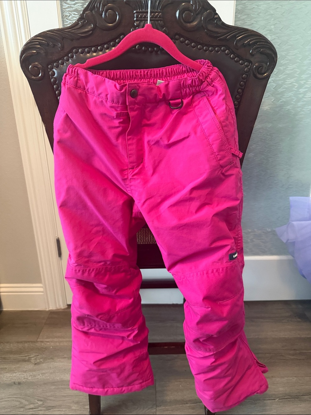 Lands' End Bright Pink Kids Snow Joggers